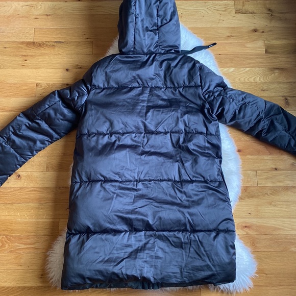 ZARA Long Black Puff Coat - Picture 2 of 8